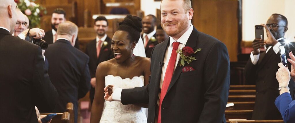 Interracial marriage wedding Gibson centre in Alliston